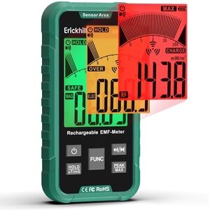 ERICKHILL 3‑in‑1 EMF Meter and Radiation Detector for RF, EF, MF, & WiFi EMF02